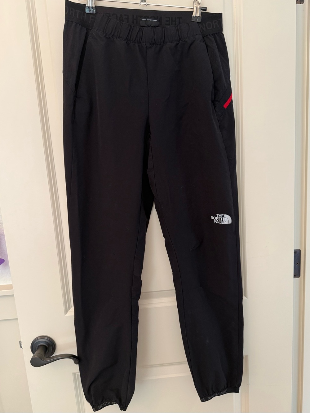 The North Face Performance Pants II Black Joggers Red Zipper Men Small Gorpcore